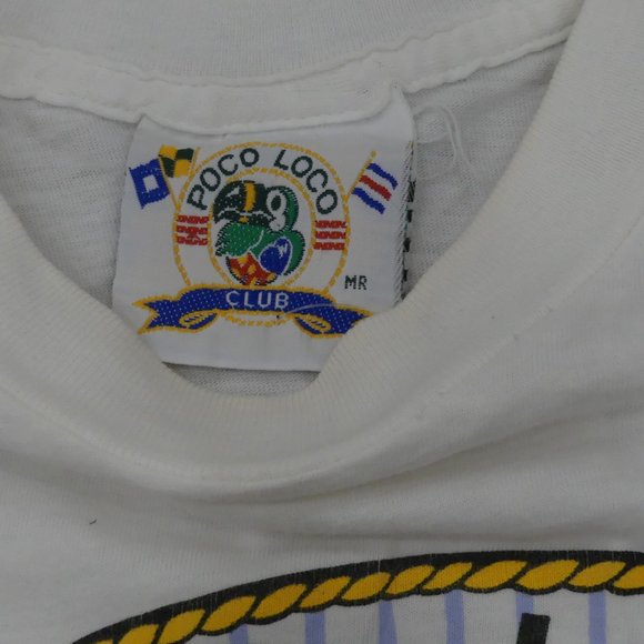 Poco Loco Club Puerto Vallarta Vintage 1990's White Small T-Shirt - Picture 3 of 5